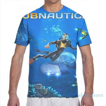 Футболка Subnautica с принтом «Game Cover» для мужчин и женщин, модная рубашка с надписью «all over girl», топы для мальчиков, футболки с коротким рукавом