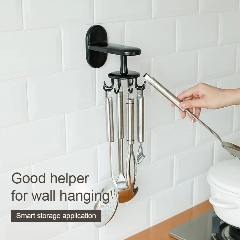 

New Kitchen Rotate Hook Wall-mounted kitchenware Talbware storage rack Multi-Purpose Hooks Home Storage Kitchen Organizer