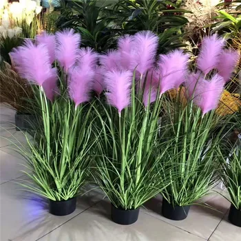 

Artificial reed flowers dog tail grass dandelion large living room Indoor potted decoration bonsai grass for landscape