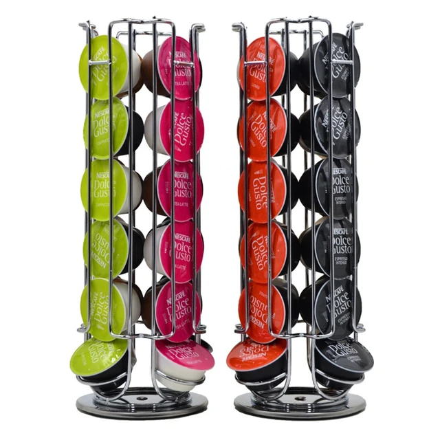 Soporte para cápsulas Dolce Gusto, accesorio de acero inoxidable, color  plata, negro y blanco, 24 unidades, novedad de 2022 - AliExpress