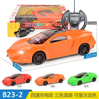 1:18 Детские радиоуправляемые машинки 3D освещение Электрический четырехполосный пульт дистанционного управления зарядка гоночный высокоскоростной пульт дистанционного управления модель автомобиля игрушечный автомобиль - Цвет: Random Color