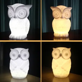 

Owl Shape Night Light Adorable Cartoon Bedside Lamp Eye Caring Nightlight Home