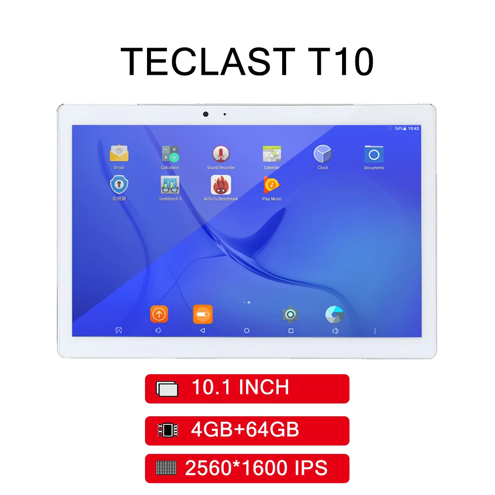 Teclast Master T10 Android 7,0 10," планшетный ПК MT8176 Hexa Core 4 Гб ОЗУ 64 Гб ПЗУ 8,0 МП+ 13,0 МП HDMI 2560*1600 отпечаток пальца ips