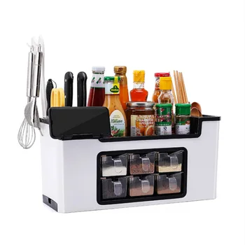 

Multi-function Kitchen Rack Seasoning Box Seasoning Jar Storage Rack Chopsticks Storage Organizer Combination Tool Holder