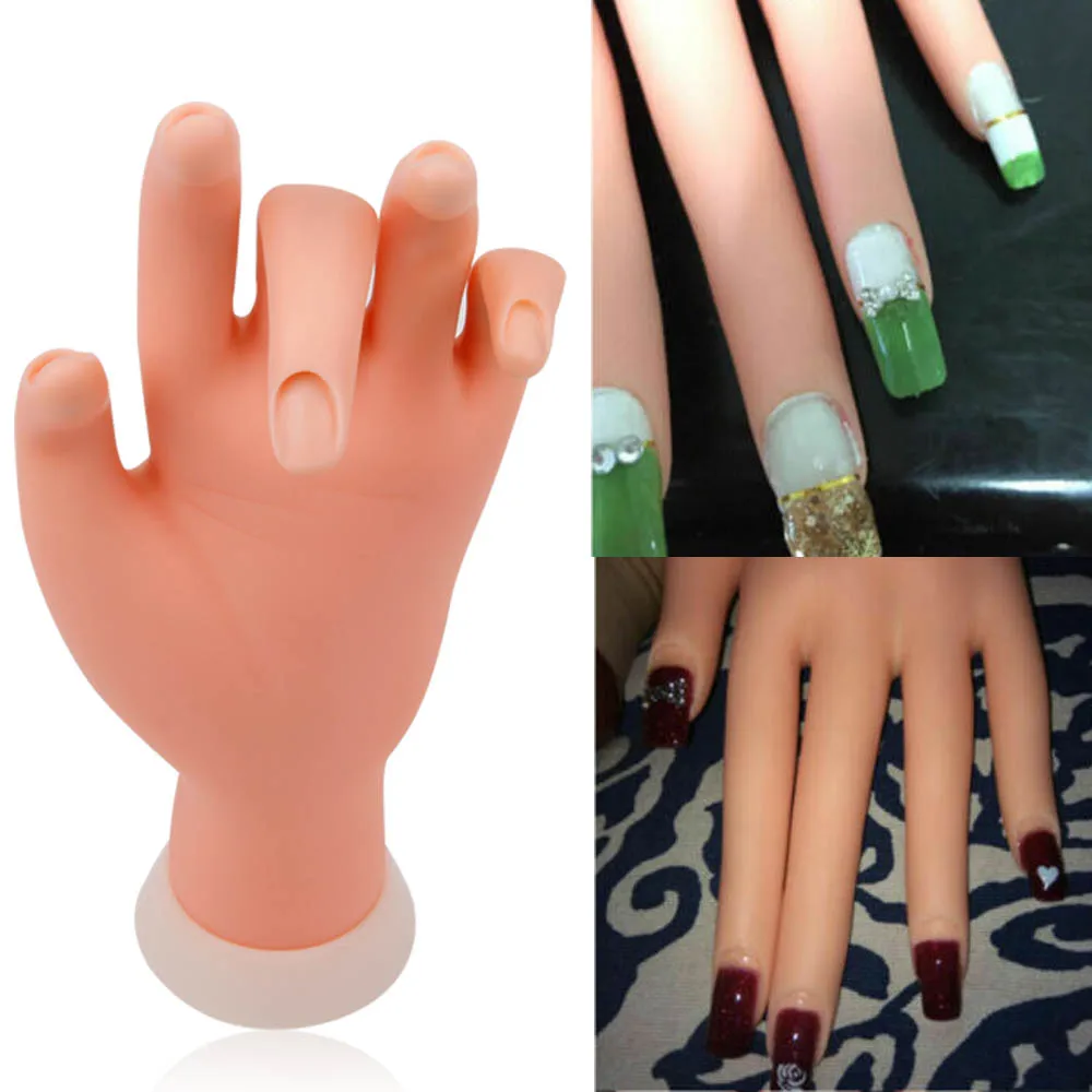 

1Pcs New Practice False Model Hand Flexible Holder Adjustable Professional Nail Trainer DIY Nail Art Hand Manicure For Training