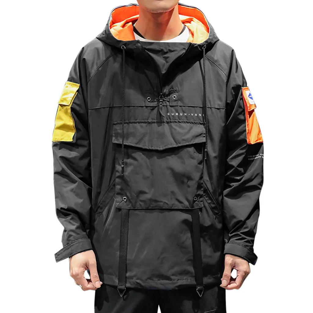 

Spring Men Windbreaker Jacket Brand Fashion Hip Hop Zipper Casual Jacket Mens Outwear anorak Korean Style Pocket Sport Coat