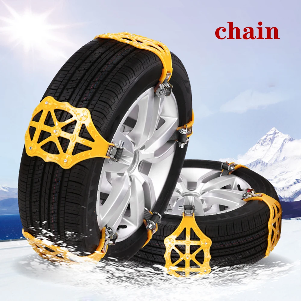 

4pcs/set Car Tyre Winter Roadway Safety Tire Snow Adjustable Anti-skid Safety Double Snap Skid Wheel TPU Chains 5