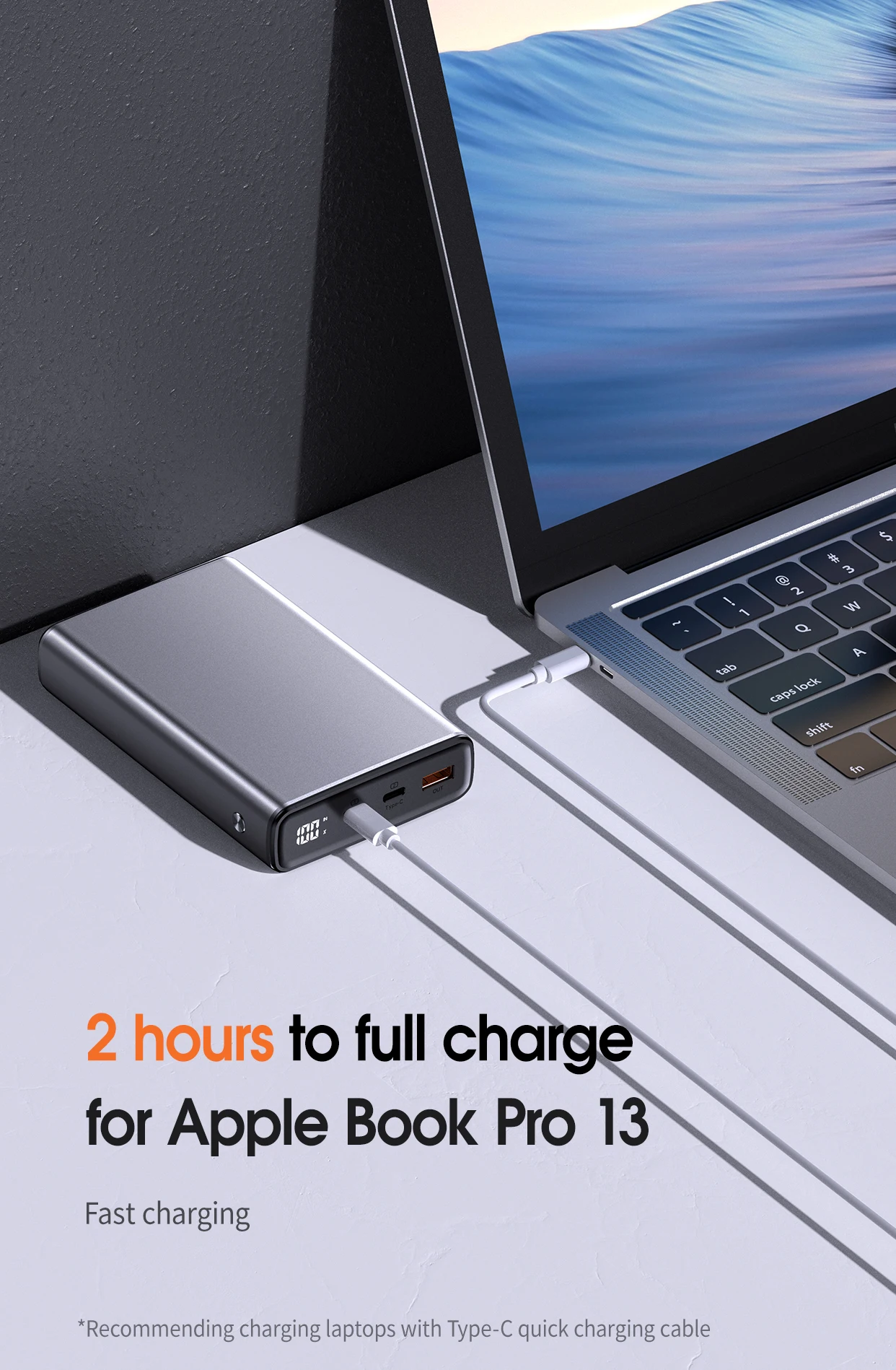 Laptop Power Bank PD 100W Fast Charging Phone Auxiliary Battery External Battery Pack for Apple Xiaomi OPPO Laptop Fast Charger portable usb charger