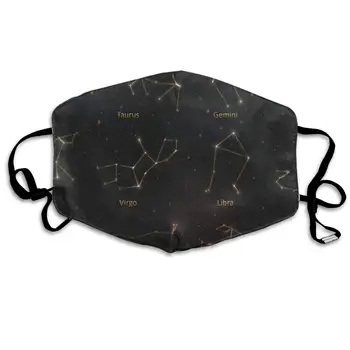 

Face Mask Golden Glowing Astrology Vintage Cycling Half Face Earloop Ski Mask For Men