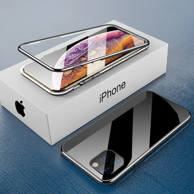 Чехол с магнитной адсорбцией для iPhone 11 Pro Max 11 Pro 11 Macron цветной стеклянный чехол для iPhone XS Max XR XS 7 8 6 6S Plus