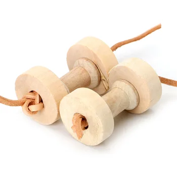 

Parrot Pet Bird Dumbbells Chew Toys Wood For Parakeet Cockatiel Fun Cage Toy New Drop Ship Support
