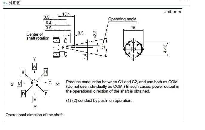 RKJXL100401V мультинаправленный многофункциональный переключатель на 8+ центральный кнопочный переключатель