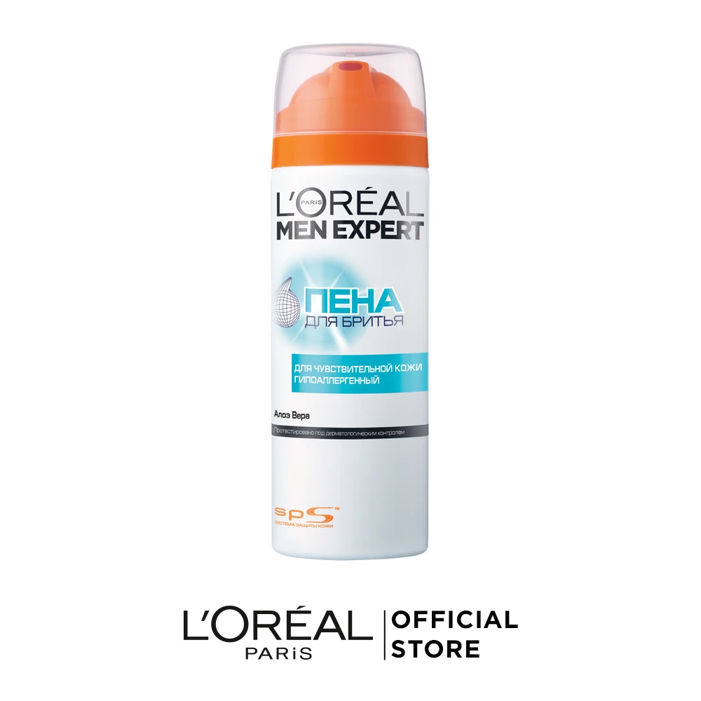 L'Oreal Paris Men Expert Пена для бритья для чувствительной кожи, гипоаллергенная, 200 мл