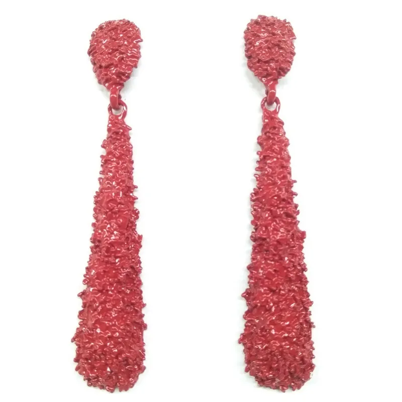 

Exaggeration of Heavy Industry Metal Ear Drop Alloy Embossed Flower Ear Drop Jewelry