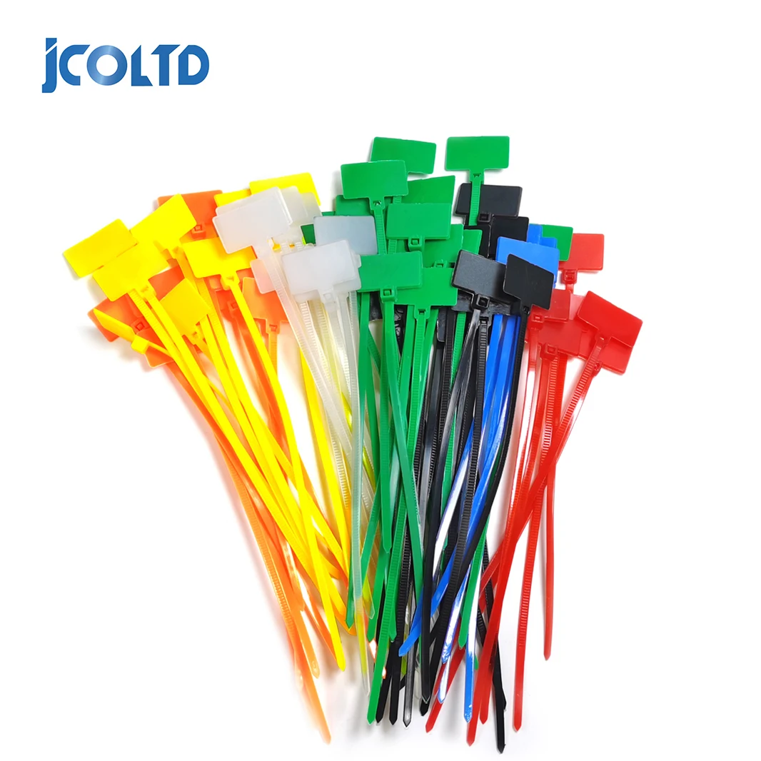 50 pcs 4*150mm Nylon Cable Ties tag labels Plastic loop Ties markers Cable Tag self-locking Zip cable ties nylon cable ties cable tie nylon zip ties cable labels