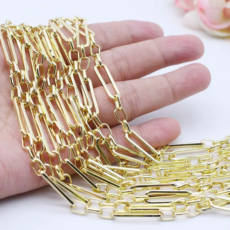 2 Meter New style 18K Golden plated Paved Oval Chain Jewelry Connector DIY Fine Jewellery Making