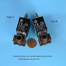 

AC 220V 110-120V 2-position 3-way Electromagnetic Valve Normally Open/Closed Inlet/Outlet Solenoid Valve For Coffee Machine