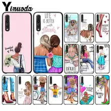 Yinuoda Shopping fille profiter de la vie noir souple Silicone PhoneCase couverture pour Huawei Y6 7 2019 MATE 10 LITE PRO 9 20 X Pro 20 lite(China)