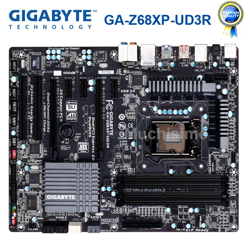 Для Gigabyte GA-Z68XP-UD3R оригинальная б/у рабочего стола материнской платы Z68XP-UD3R Z68 разъем LGA 1155 DDR3 LGA 1155 i3 i5 i7 DDR3 32G SATA
