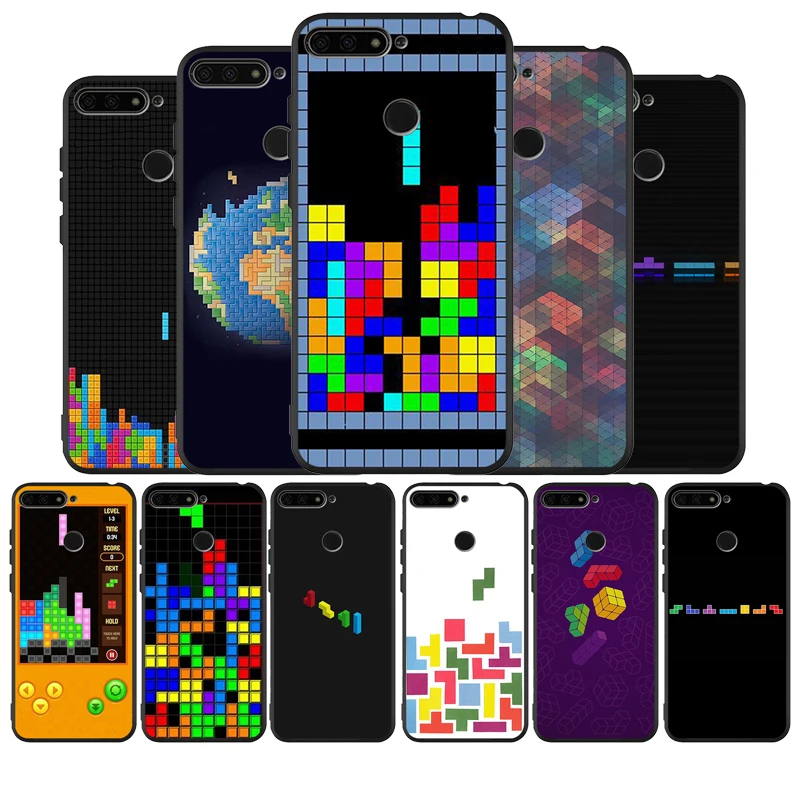 Черный силиконовый чехол Tetris для телефона Huawei honor 30 20 Pro 8 8X 9 10 Lite Mate чехол|Бамперы| |