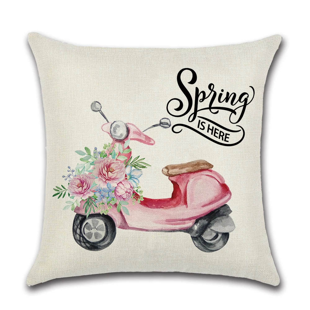 1 шт. sigl-сторонний розовый милый грузовик Весна чехол для подушки с принтом бросок наволочка Скандинавское украшение комнаты на дом, автомобиль, диван-диване - Цвет: 4