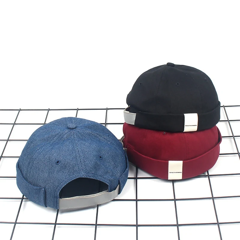 

Cotton Brimless Hat Retro Rolled Cuff Beanie Hat Trucker Worker Cap Unisex Sailor Biker Cap Outdoor Fashion Caps