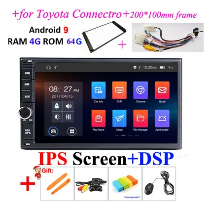 TOYOTA4G64G IPSDSP B Ips DSP 4G 64G 2 din Android 9,0 автомобильный мультимедийный плеер видео gps навигация головное устройство в тире автомобильный ПК стерео радио без dvd obd2 FM - Цвет: TOYOTA4G64G IPSDSP B