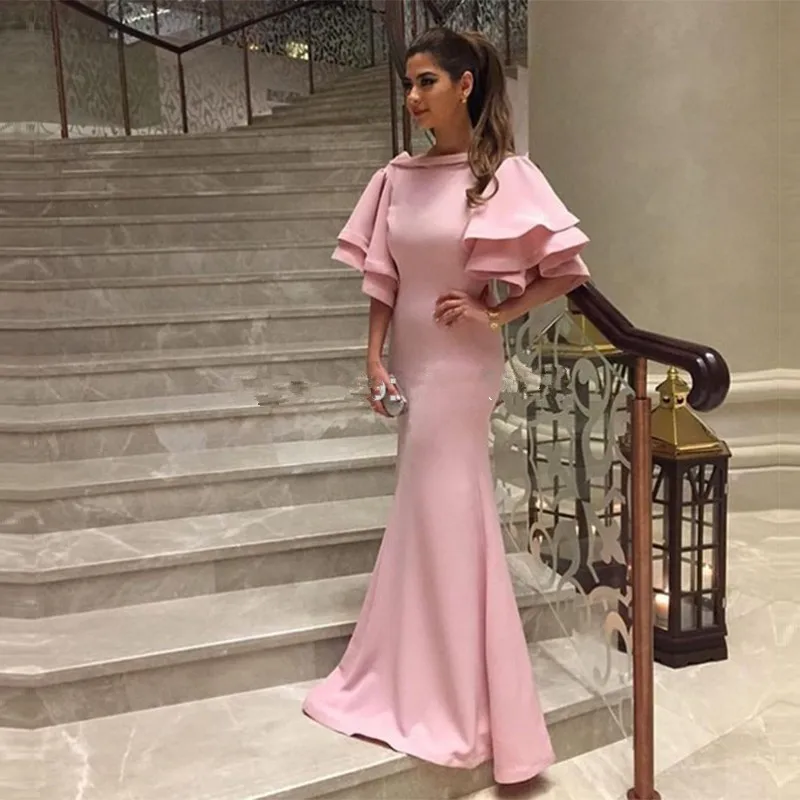 Скромное платье de Soiree, розовое платье русалки с рукавом до локтя, Длинное Элегантное вечернее платье в африканском стиле, новинка, платья для матери невесты