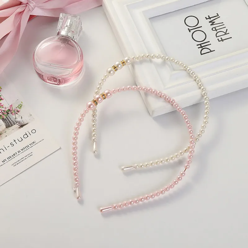 

2019 New Style Baby Children Girls Hair Hoop Cute Faux Pearls Design High Quality Hair Hoop Headwear Photography Prop Party Gift