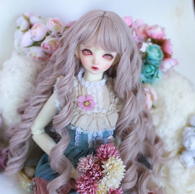 High temperature fiber BJD SD Bangs long curly wig female doll wig 1/3 1/4 1/6 bjd doll Black for dolls New high quality doll wig headgear toy wigs doll wigs