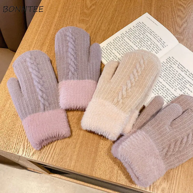 

Женские дизайнерские перчатки в стиле пэчворк милые Универсальные перчатки для девушек Корейская версия Минималистичная Базовая Новинка уличная одежда Harajuku уютная