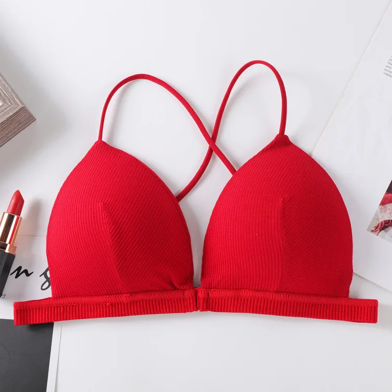 Front Closure Bras Deep V Sexy Bras For Women Push Up Bra Thin Wire Free Brassiere Wireless Bralette Women's Underwear Lingerie images - 6