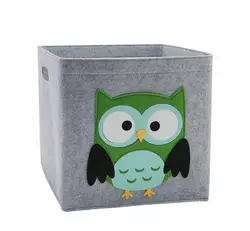 Charming Cartoon Animal Felt Storage Cube for Children's Toys & Organizers (Owl)