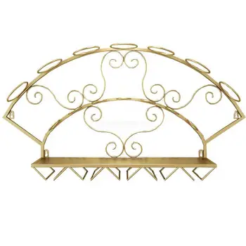 

Modern Metal Wine Bottle Holder Wall Mounted Organizer Glassware Storage Shelf Display Rack for Whiskey Elegant Room Decoration