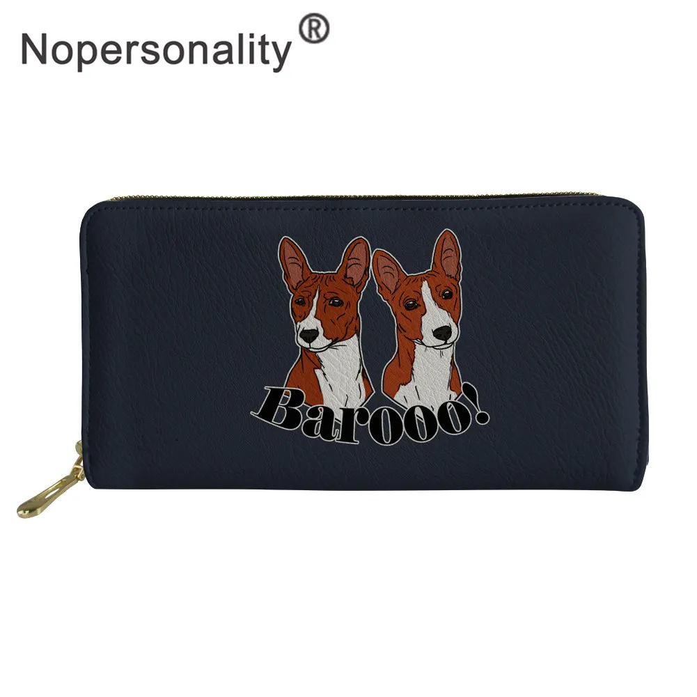 Nopersonality женский кошелек Basenji с принтом собаки, Длинный кошелек, сумочка для монет, кошелек на молнии, клатч-чехол для телефона, женская сумка - Цвет: L5418Z21
