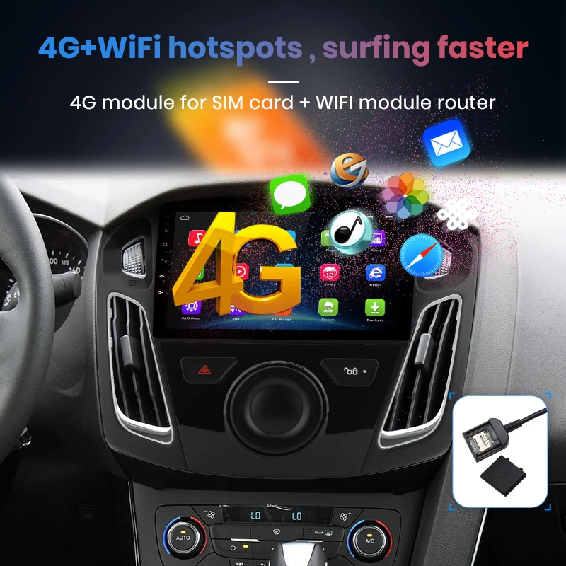 Clearance Junsun V1 Android 9.0 2G+32G DSP Car Radio Multimedia Video Player For Ford Focus 2012-2017 Navigation GPS 2din autoradio 3