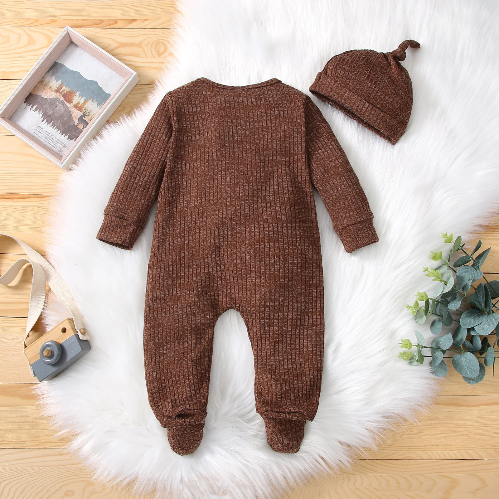 baby bodysuit dress Newborn Baby Clothes Cartoon Unisex Long Sleeve New Born Baby Girl One-Piece Jumpsuit Autumn Winter Sleepsuit Zipper Wrap Foot Newborn Sailor Romper Girls Boy Costume Anchor