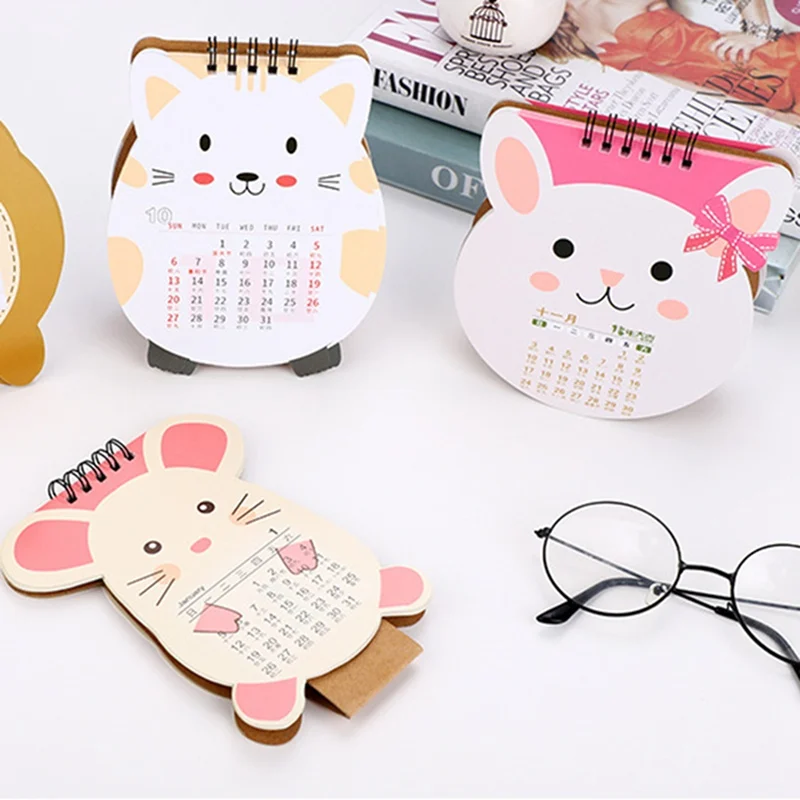 

2020 New Year Unicorn Cat Animals Desk Calendar Cherry Blossom Calendar Daily Schedule Planner
