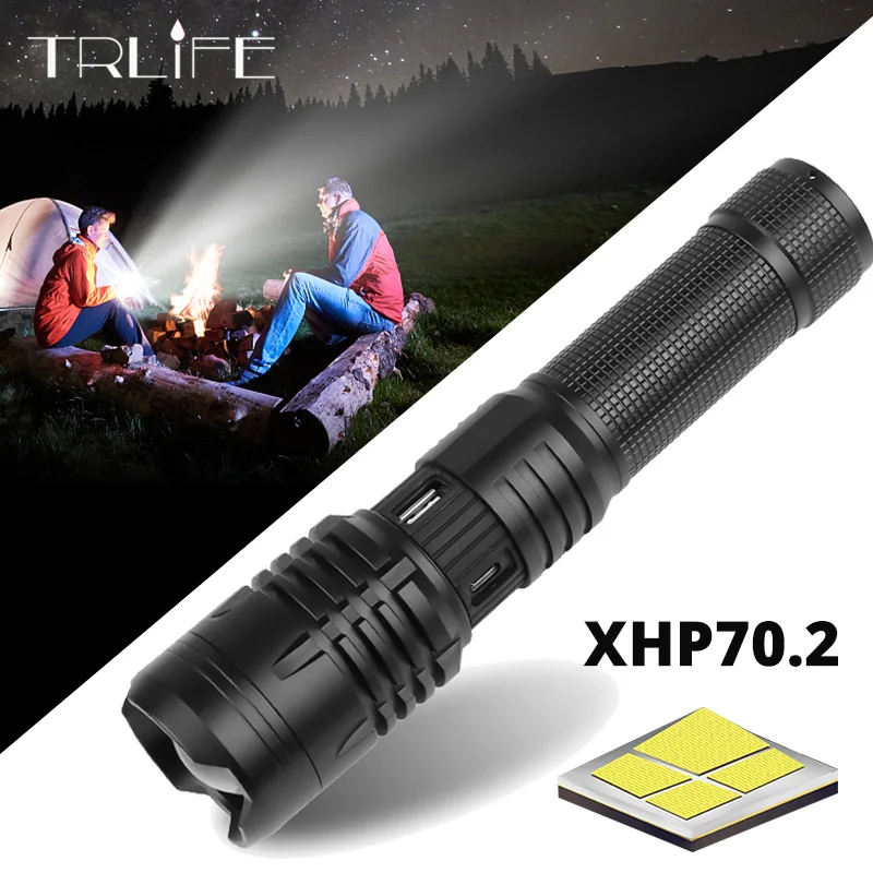 Перезаряжаемый светодиодный фонарик высокой мощности TRLIFE XHP50/70 2 мощный яркий