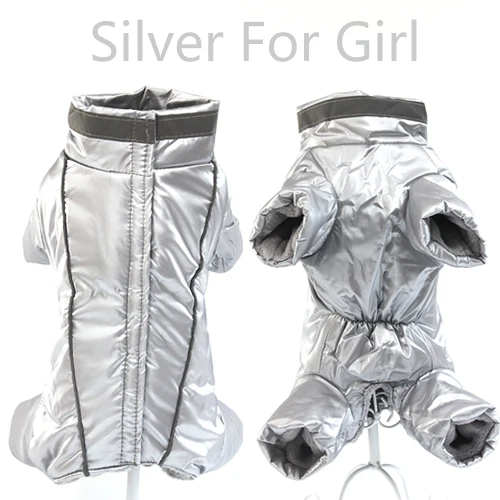 Зимняя одежда для собак, Толстая теплая меховая куртка для питомцев, светоотражающее водонепроницаемое пальто для маленьких собак, чихуахуа, французского бульдога, одежда для домашних животных - Цвет: Silver-Girl