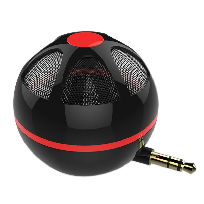 

White Color Plug and Play Mini Speaker Portable Smartphone Speaker 3.5mm Audio Plug Ball Phone Tablet Laptop Music Soundbox