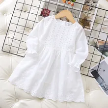 Весеннее детское платье платья принцессы с длинными рукавами и цветочным рисунком для девочек