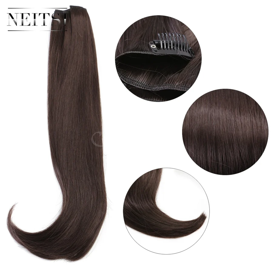 Neitsi 14 ''8 клипов 3 шт./компл. прямой синтетический зажим в термостойких волоконных наращивание волос Средний коричневый 75 г