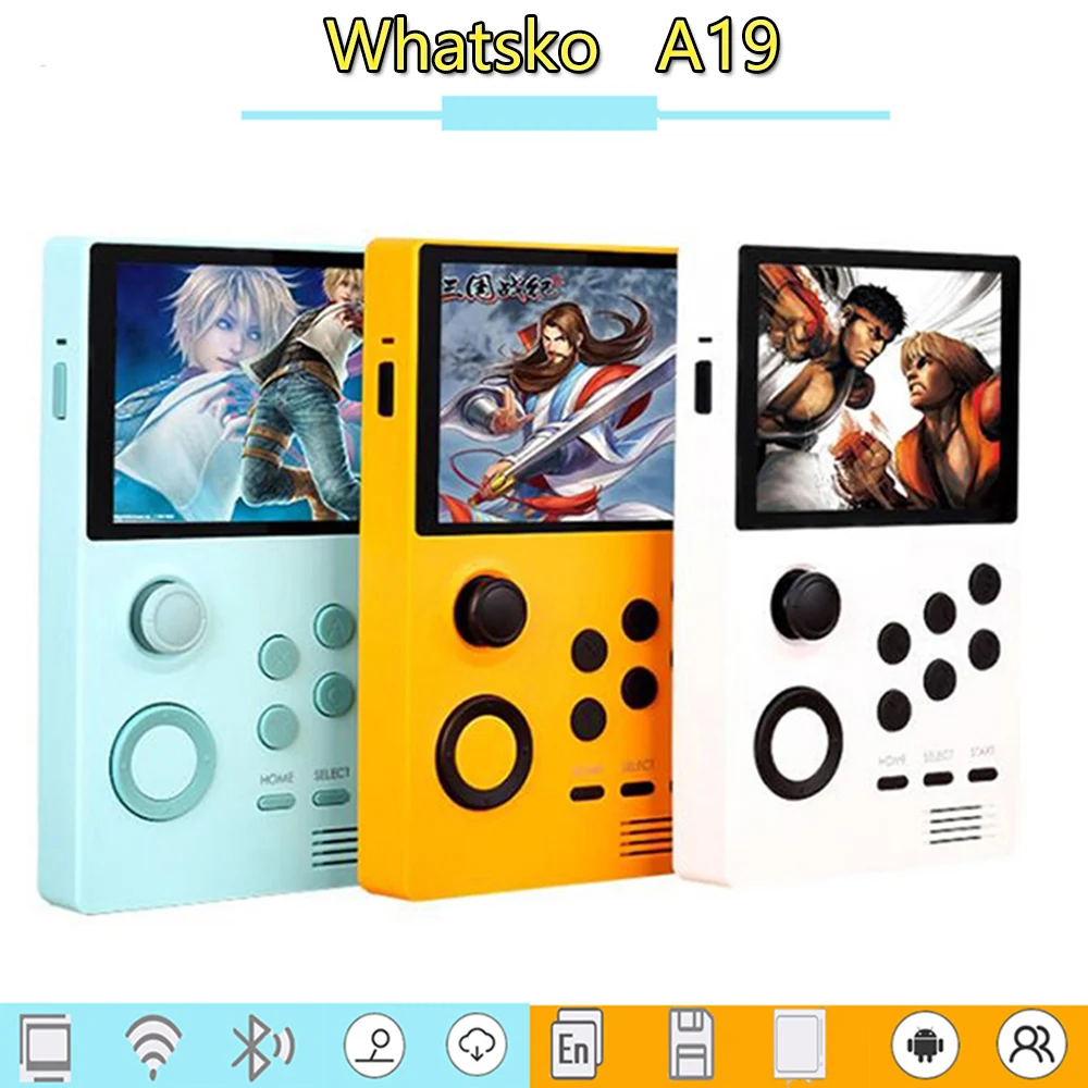 

whatsko A19 SUPRETRO Android Mini Video Game Console IPS Screen Built-in 3000+ Game 3D Game WiFi Free Mini handle