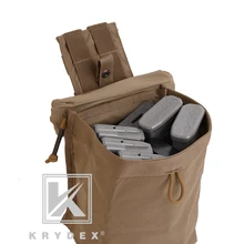 KRYDEX тактическая застежка-молния Flex Drop Pouch Magazine Organizer MOLLE Скрытая закатывающаяся Сумка для охоты на молнии для AR15 CB