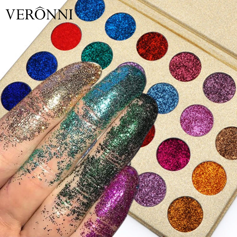 Waterproof Glitter Eyeshadow Palette Shining Metals Powder Shimmer Eye Shadow Pigments Contouring Professional Cosmetic Makeup