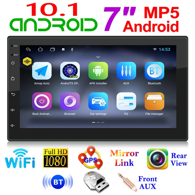 $50.91 Android 10.1 2DIN Car Radio Quad Core 1GB+16GB Multimedia Video Player GPS WiFi  AUX Auto Stereo Rear Camera 7784AD