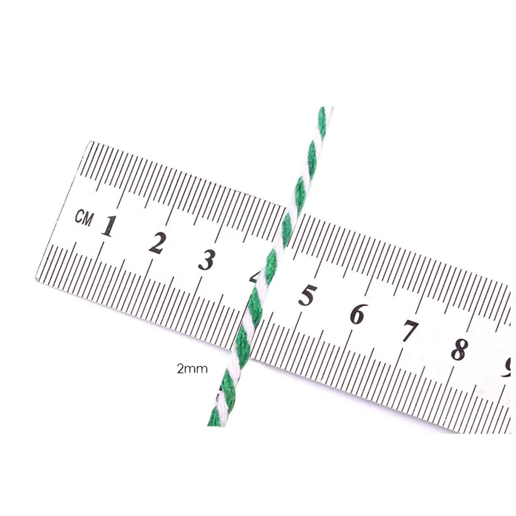 100 м хлопчатобумажная пряжа два цвета хлопок Бейкер веревочная пряжа для аксессуаров ручной работы Рождественский подарок Diy хлопчатобумажная веревка@ 30