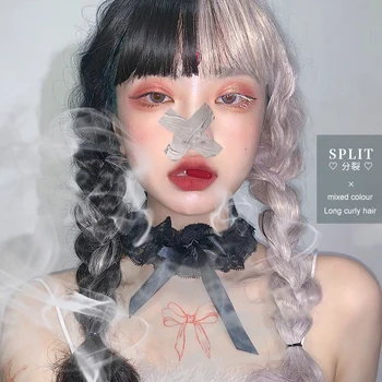 

AILIADE Long Body Wave Lolita high Temperature Multi-Color Synthetic Cosplay Wigs Cosplay 2 Ponytails