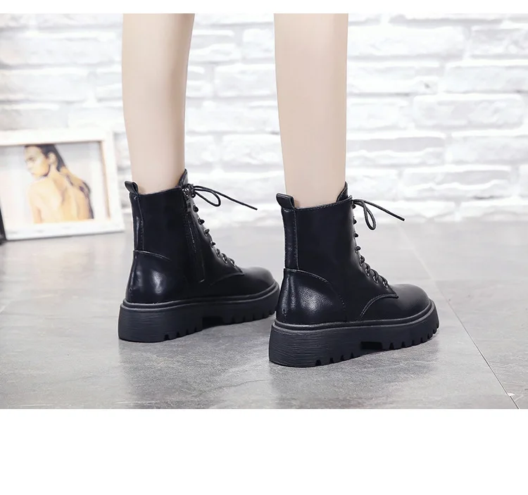 2022 Woman Ankle Boots Flat Heel Shoes Women Lace Up Winter Autumn Shoes Daily Short Boots Woman Footwear Size 35-40 shoes woman